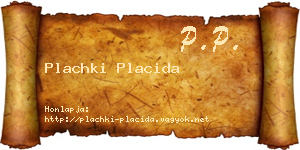 Plachki Placida névjegykártya